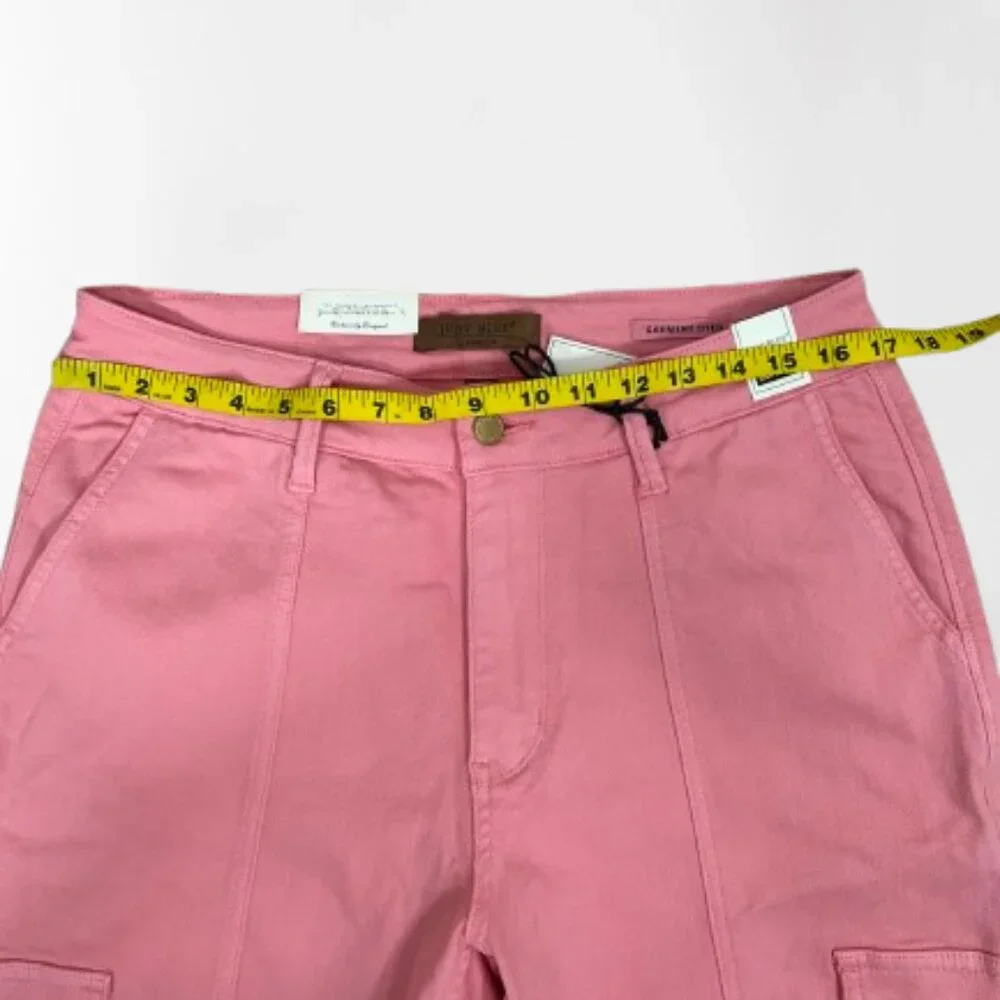 Judy Blue NEW Garment Dyed Cargo Jeans Size 14W Pink - Picture 8 of 10